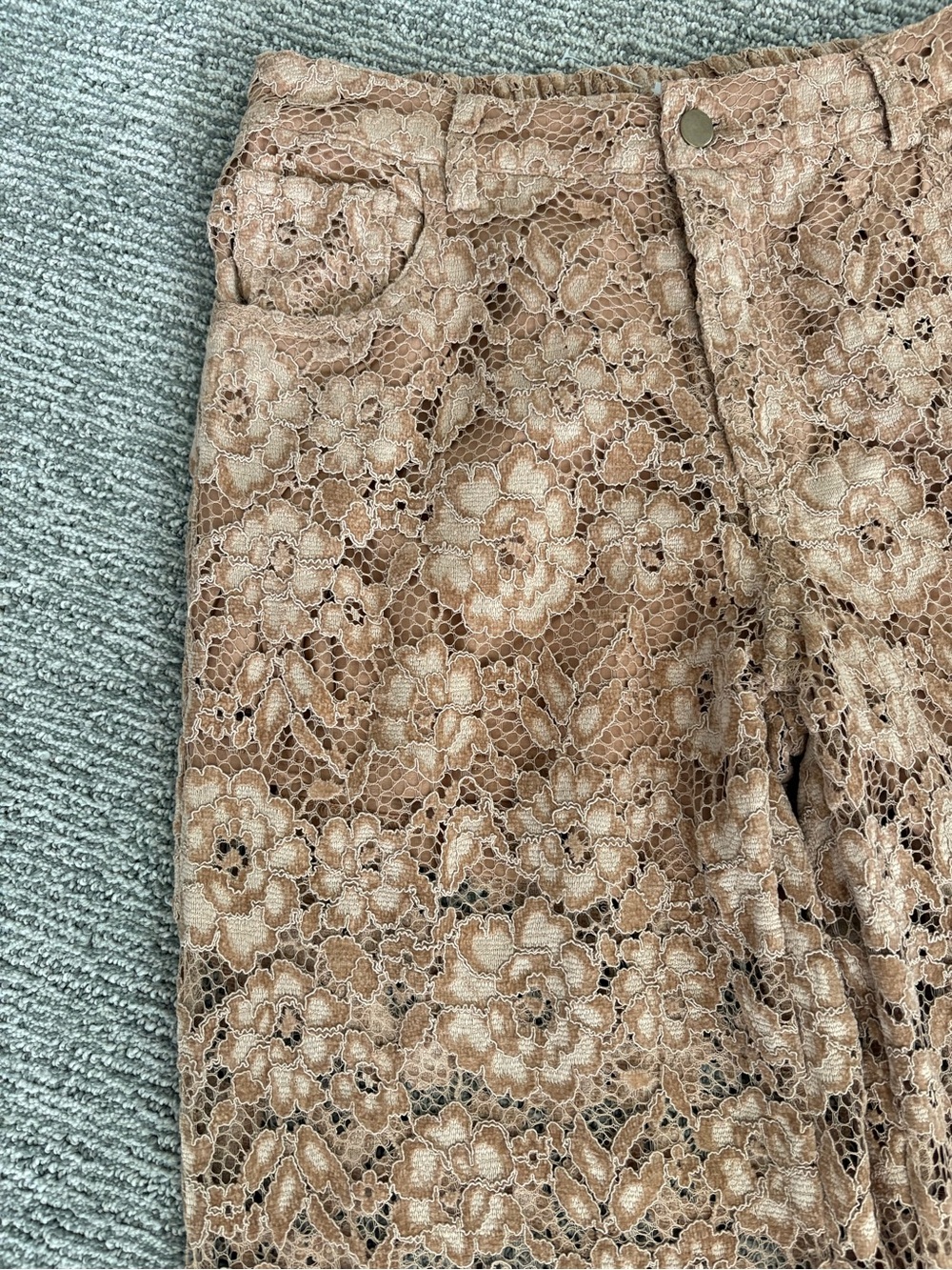 Oli & Hali Lace Wide-Leg Pants in Beige - Picture 4 of 6